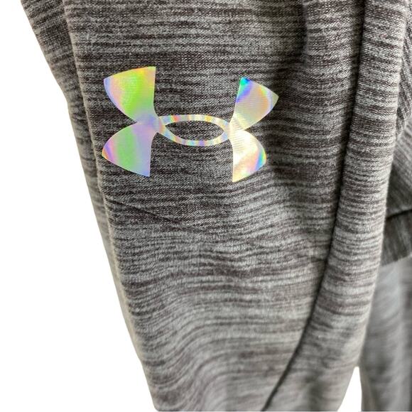 Under Armour Heathered Gray Skinny Ankle Fit Leggings Pockets Size Youth XL - Picture 3 of 7